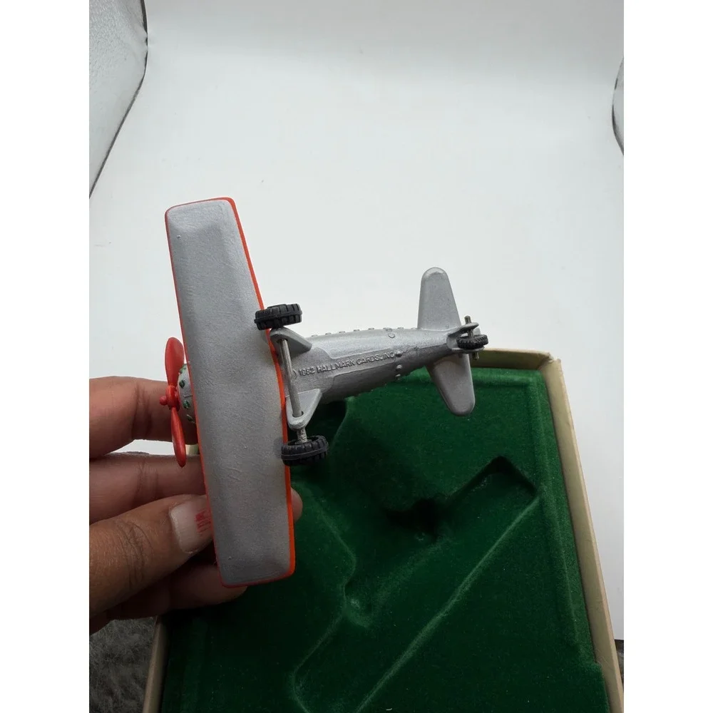 1982 Hallmark‎ Keepsake Ornament The Spirit of Christmas Santa Biplane Silver